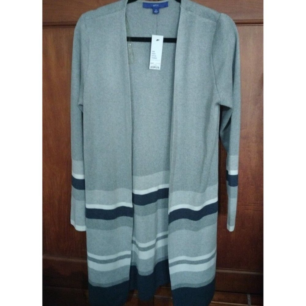 Apt 9 New Open Front Long Cardigan Medium Gray / … - image 1